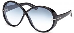 Gafas de Sol - Tom Ford - EDIE-02 FT1116 - 01X  SHINY BLACK // LIGHT GREY GRADIENT