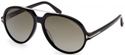 Gafas de Sol - Tom Ford - AALTO FT1210 - 01B  SHINY BLACK // GREY GRADIENT