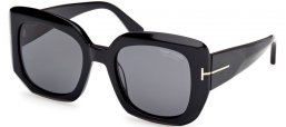 Gafas de Sol - Tom Ford - CARLA-02 FT1220 - 01D  SHINY BLACK // GREY POLARIZED