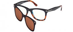 Monturas - Tom Ford - FT5970-B - 005  BLACK HAVANA // CLEAR + CLIP ON BROWN