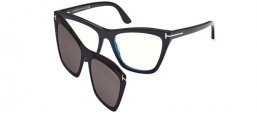 Monturas - Tom Ford - FT5971-B - 001  SHINY BLACK // CLEAR + CLIP ON GREY