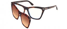 Monturas - Tom Ford - FT5971-B - 052  DARK HAVANA // CLEAR + CLIP ON BROWN GRADIENT