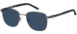 Gafas de Sol - Tommy Hilfiger - TH 2138/S - KJ1 (KU) DARK RUTHENIUM // BLUE