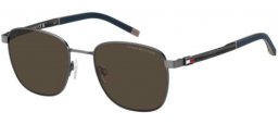 Lunettes de soleil - Tommy Hilfiger - TH 2138/S - SVK (70) MATTE RUTHENIUM BLACK // BROWN