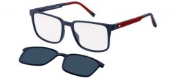 Gafas de Sol - Tommy Hilfiger - TH 2145/CS - 8RU (C3) BLUE RED // CLEAR + CLIP ON BLUE POLARIZED