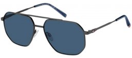 Gafas de Sol - Tommy Hilfiger - TH 2191/S - SVK (KU) MATTE RUTHENIUM BLACK // BLUE