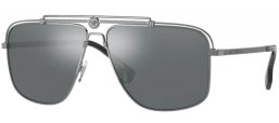 Gafas de Sol - Versace - VE2242 - 10016G GUNMETAL // LIGHT GREY MIRROR BLACK