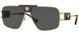 Lunettes de soleil - Versace - VE2251 - 100287  GOLD // DARK GREY