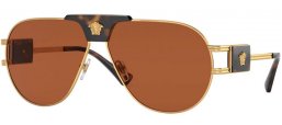 Gafas de Sol - Versace - VE2252 - 147073  GOLD // DARK BROWN