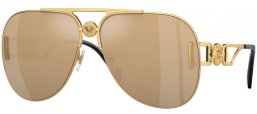 Lunettes de soleil - Versace - VE2255 - 100203  GOLD // YELLOW MIRROR GOLD