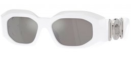 Sunglasses - Versace - VE4425U - 314/6G WHITE // LIGHT GREY MIRROR SILVER