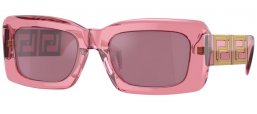 Gafas de Sol - Versace - VE4444U - 5355AK  TRANSPARENT PINK // VIOLET MIRROR SILVER