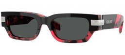 Gafas de Sol - Versace - VE4465 - 545787  HAVANA RED BLACK ON TOP // DARK GREY