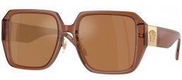 Gafas de Sol - Versace - VE4472D - 5028/O  TRANSPARENT DARK BROWN // BROWN MIRROR ORANGE METALLIC