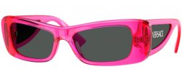 Gafas de Sol - Versace - VE4481 - 543487  TRANSPARENT FUCHSIA FLUORESCENT // DARK GREY