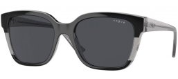 Gafas de Sol - Vogue eyewear - VO5558S - 313387  BLACK TRANSPARENT GREY GLITTER // DARK GREY