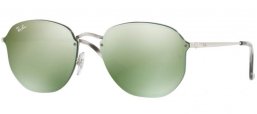 Gafas de Sol - Ray-Ban® - Ray-Ban® RB3579N BLAZE HEXAGONAL - 003/30 SILVER // DARK GREEN MIRROR SILVER