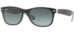 Sunglasses - Ray-Ban® - Ray-Ban® RB2132 NEW WAYFARER - 630971 MATTE BLACK ON OPAL ICE // GREY GRADIENT