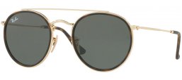 Gafas de Sol - Ray-Ban® - Ray-Ban® RB3647N ROUND DOUBLE BRIDGE - 001 GOLD // GREEN