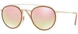 Gafas de Sol - Ray-Ban® - Ray-Ban® RB3647N ROUND DOUBLE BRIDGE - 001/7O GOLD // GRADIENT BROWN MIRROR PINK