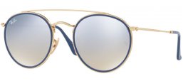 Sunglasses - Ray-Ban® - Ray-Ban® RB3647N ROUND DOUBLE BRIDGE - 001/9U GOLD // GRADIENT BROWN MIRROR SILVER