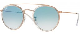 Sunglasses - Ray-Ban® - Ray-Ban® RB3647N ROUND DOUBLE BRIDGE - 90683F TRANSPARENT // CLEAR GRADIENT BLUE