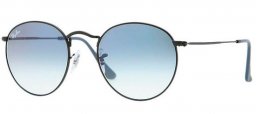 Gafas de Sol - Ray-Ban® - Ray-Ban® RB3447 ROUND METAL - 006/3F MATTE BLACK // CRYSTAL GRADIENT LIGHT BLUE