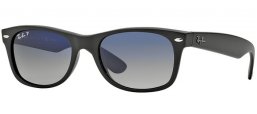 Sunglasses - Ray-Ban® - Ray-Ban® RB2132 NEW WAYFARER - 601S78 MATTE BLACK // GREY BLUE GRADIENT MIRROR POLARIZED