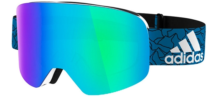 Máscaras ski Máscaras Adidas AD80 BACKLAND 6051 SHINY WHITE // BLUE (ANTIFOG)